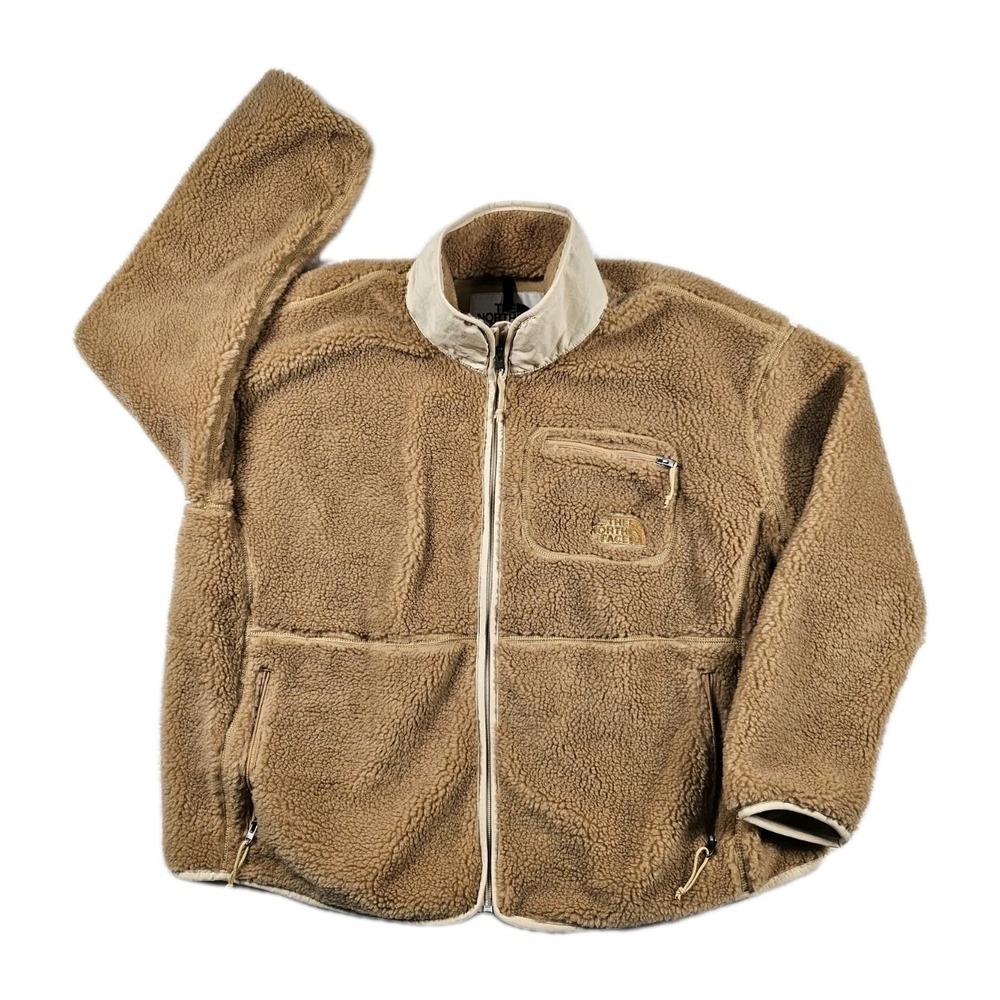 The North Face Cragmont Sherpa Fleece Jacket Womens 1X Tan High Pile Full Zip